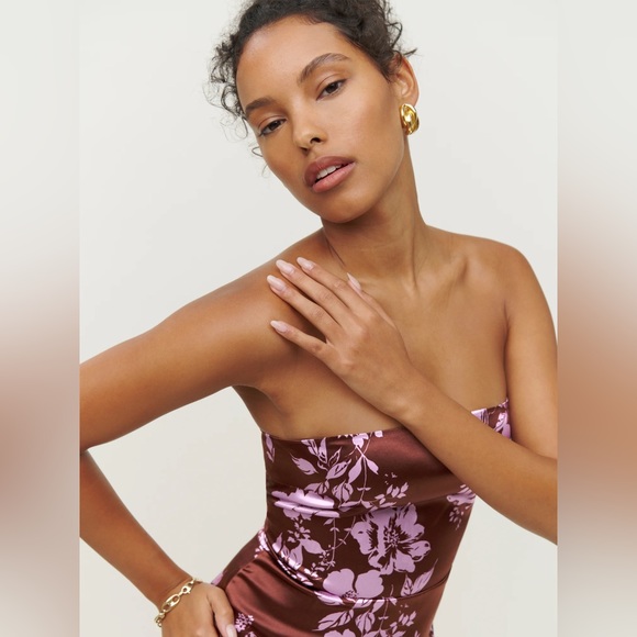 Reformation Oaklie Silk Dress - Kiana - Size 0 - Picture 4 of 7